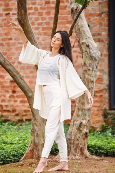 KIMONO CANELADO OFF WHITE