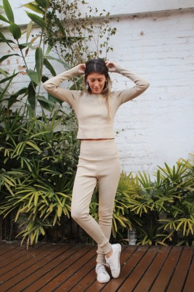 CALÇA SKINNY MALHA CANELADA SAARA