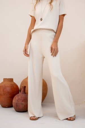 CALÇA MALHA ELEGANCE AREIA